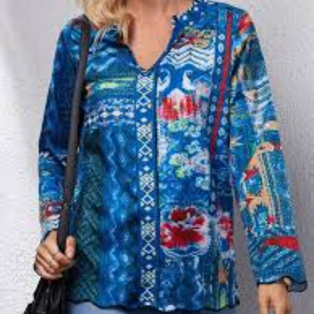 Misslook Woman's Plus Graphic Multicolor Long Sle… - image 2